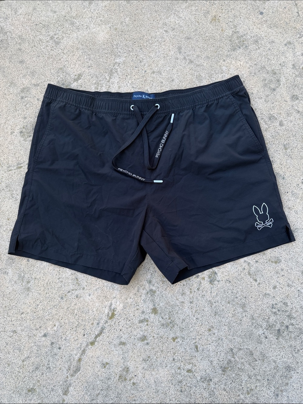 Psycho Bunny Men's Black Nylon Swim Trunks Size XXL